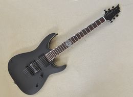 Matte Black 6 Strings Electric Guitar with Rosewood Fretboard 24 Frets Strings Through Body Can be Customised