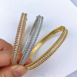 Braccialetti di alta qualità in argento sterling 925 con zirconi a fila singola Braccialetti da donna di gioielli di marca di lusso di moda semplice regalo per feste