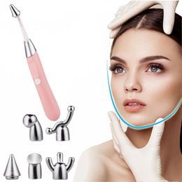 Face Care Devices 6 In 1 Beauty Bar Electric Eye Nose Body Joint Massager Anti Wrinkle Skin Lifting Tightening Massage Stick Tool 230307