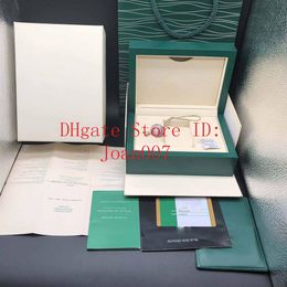 Quality Dark Green Watch Box Gift Case For RRR Watches Booklet Card Tags And Papers In English Swiss Watches Boxes Top Qualit235g