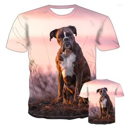 Men's T Shirts Summer 3d Cute Animal Pet Men Women Children Boxer Dog Street Harajuku Wind Breathable Light Durable Fashion Sports Tops