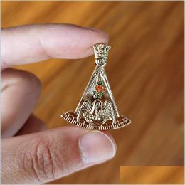 Pins Brooches 100Pc Masonic Lapel Pin 18 Degree Square Compass Crown Pins Brooch Badge Societas Rosicruciana Rosicrucian Society Ma Dhnb4