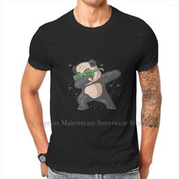 tshirts mens t cute little panda with glasses dabbing dance graphic 2023 printing streetwear leisure shirt men short sleeve yf5o