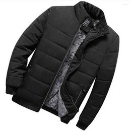 Men's Down Winter Products Stand Collar Plus Velvet Thicken Warm Cotton Jacket Outerwear Parkas