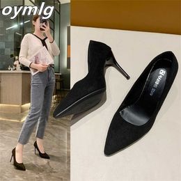 New Simple Suede Comfortable Work Women's Shoes Stiletto Pointed Toe High-heeled Commuter All-match 230304