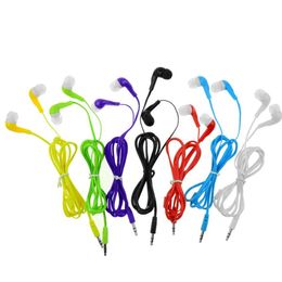 Bulk 3.5mm Earbuds Headphone Colorful Earphones Noodle Line Disposable Ear Buds Headphones for School Classroom, Libraries, Hospitals,Theatre Museum 2000pcs