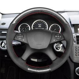 Steering Wheel Covers DIY Anti-Slip Wear-Resistant Cover For - C-Class W204 07-10 C280 C230 C300 Car Interior Decoration