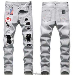 Men Badge Rips Stretch jogger pants Black Jeans Men's Fashion Slim Fit Washed Motocycle Denim Pants Panelled Hip Hop Trousers