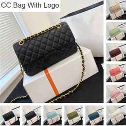 CC Bag Other Bags 25 cm ss multicolor bag classic double disc sheepskin bag gold/silver metal hardware Matelasse Crossbody shoulder chain multiple small luxury