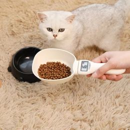 Dog Bowls Feeders For Cat Food Scale Healthy Feeding Bowl Pet Electronic Measuring Tool Spoon Kitchen Digital Display 0800g 230307