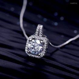 Pendant Necklaces Luxury Cubic Zirconia Rhinestone Womens With Silver Colour Colar Necklace Wedding Bridal Jewellery