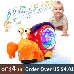 Electric RC Animals Crawling Crab Baby Toys with Music LED Light Up Interactive Musical for Dancing Moving Toddler 0 12 230307