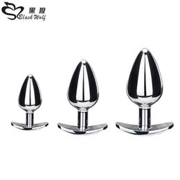 Anal Toys T Shaped Stainless Smooth Steel Anal Plug Toys Butt Plug Tail Jewellery For Man Women Anal Dildo SHAKI Adults Sex Product L230306