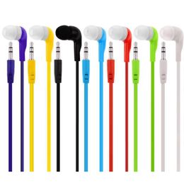 Bulk 3.5mm Cell Phone Earphones Earbuds Headphone Colourful noodle flat wire earphone Headphones for School Classroom, Libraries, Hospitals,Theatre Museum