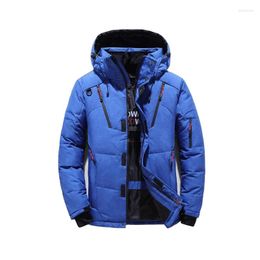 Men's Down Winter Jacket Men Casual White Duck Warm Waterproof Zipper Parkas Hooded Mens Outwear Windbreaker Thicken Coats 4514lf