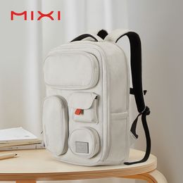 School Bags Mixi Outdoor Backpack Women Travel Bag 18 Inch Men Rucksack Waterproof Laptop White Black Blue 230307