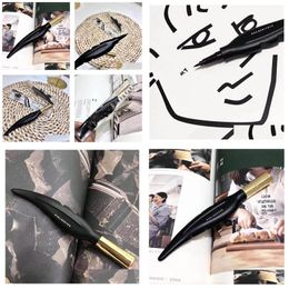 Eyeliner M Makeup Brand Pen Feather Design Liquid Waterproof Long Lasting Smooth Black Brow Eye Liner Cosmetics Drop Delivery Health Dhbos