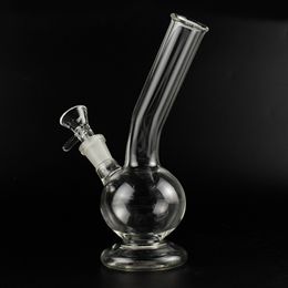 7.4-Inch Clear Glass Bent-Type Mini Hookah Bong - 14mm Female Joint for Smooth Hits