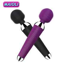 Vibrators Powerful Clitoris USB Recharge Magic Wand AV Vibrator Massager Sexual Wellness Erotic Sex Toys for Women Adult Product 230307