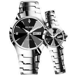 Wristwatches Couple Watch Top Japan Quartz Movement Waterproof Tungsten Steel Band Original Fashion Wristwatch