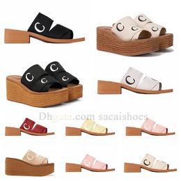 luxury Womens Sandals Slippers thick soles Flat Woody Mules Desert Black White pink blue yellow beige indoor Outdoor beach home Slipper Slide Slider Sandal shoes