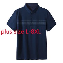 Men's T Shirts Arrival Fashion Super Large Summer Men Short Sleeve Casual Turn-down Collar Knitted Shirt Plus Size L XL 2XL 3XL 4XL -8XLMe
