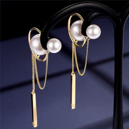 Charm Fashion Imitation pearl earrings Korean Long tassel Earrings For Women Simple High quality artificial shell beads Jewellery Gifts G230307