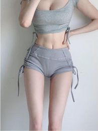 Women's Shorts Korean Sexy 2023 Summer Spirng Fashion Womens Knitting Elasticity Europe Slim Drawstring Tops Girl Female U052