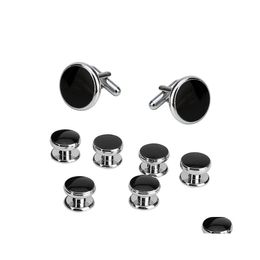 Cuff Links Cufflinks And Rivets Set For Tuxedo Shirts Business Wedding 2 6 Drop Delivery Jewellery Tie Clasps Dhsfj