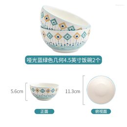 Bowls Nordic Geometric Bowl Korean Modern Soup High Quality Noodle Rice Household Vaisselle Cuisine Ceramic Tableware ED50TW