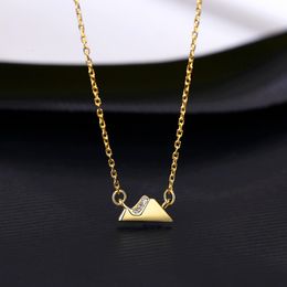 European Snow Mountain Zircon s925 Silver Pendant Necklace Jewellery 2023 Summer New Fashion Necklace Sexy Women Plated 18k Gold Clavicalis Chain Gift