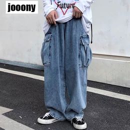 Men's Jeans Wide leg denim Jeans Men's Autumn Daddy Trend Student Loose Straight-leg baggy Pants Japanese Loose hip hop 230307