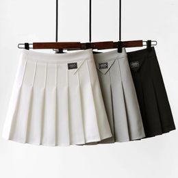 Skirts Sutimine Y2k Mini Skirt Girl Tennis High-waisted Pleated Kawaii Shorts Solid School Uniform