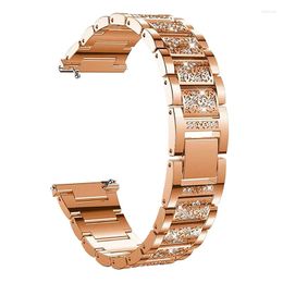 Watch Bands 18mm 20mm 22mm Strap Women Diamond Bracelet For Garmin Band Vivoactive 4/4S/3/Venu 2 1 2S/SQ/Vivomove HR Metal Steel Belt