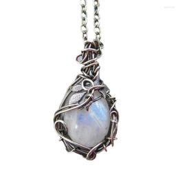 Pendant Necklaces Teardrop Chain Necklace Moonstone Jewellery Decor Gift For Adults