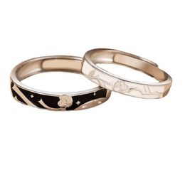 Band Rings New Prince and Rose Couple Ring Niche A Pair of Models To Send Male Girlfriend Gift Open Couple Rings Popular Jewelry Rings AA230306