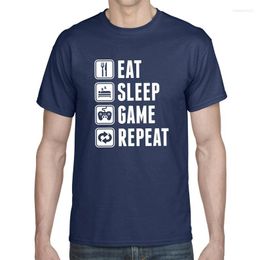 Мужские футболки T Eat Sleep Game Повторите геймерные игры администратор Zocker Comedy Comedy Fun Fun Humor Gift Idea Fort