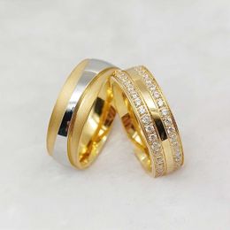 Band Rings High Quality Designer cz diamond Lover's Promise Wedding Rings Ladies Gents 18k gold plated fashion Jewellery ring for Couples AA230306