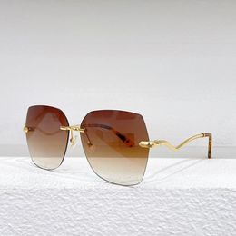 Sunglasses For Women Summer 0068 Designers Style Anti-Ultraviolet Retro Plate Frameless Fashion Eyeglasses Random Box