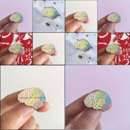 Pins Brooches 50Pcs Enamel Pins Medical Anatomy Lapel Pin Badge Stroke Neurology For Doctors And Nurses Or Parkinson Depression Bra Dh4Ae