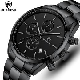 Wristwatches CHEETAH Watches for Men Top Brand Luxury Fashion Business Quartz Mens Wristwatch Stainless Steel Waterproof Sports Clock 230307