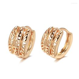 Hoop Earrings Grier 2023 Fashion Hollow Flower Geometry Earring 585 Rose Gold Simple For Women Fine Jewelry To Gifts Wholesale