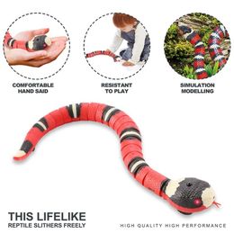 Electric/RC Animals Electric Induction Snake Toy Cat Toy Animal Trick Terrifying Mischief Kids Toys Funny Novelty Gift 230307