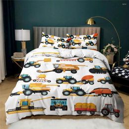 Bedding Sets Boys Kids Home Textile Beddings Engineering Vehicle Truck Thick Warm Dekbedovertrek 135x200 /180x210 Teen Boy Set