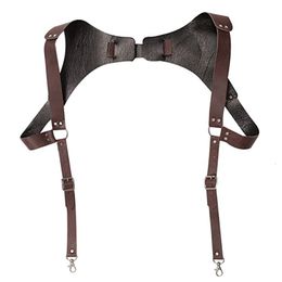 Lägsta prishängare Herrmode Hback Pu Leather Suspender Justerbar Clipon Punk Chest Shoulder Belt Rem Suspensorio Accessori