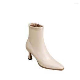 Dress Shoes 2023 Women's Short Boots Professional Autumn And Winter High-heeled PU Ankle Size 34-46