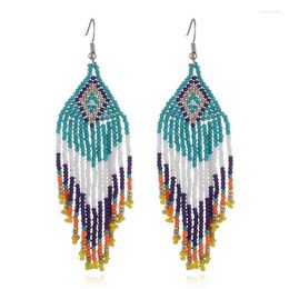 Dangle Earrings Bohemian Beaded For Women Female African Jewellery Handmade Beads Tassel Drop Fringe Ear Rings Ethnic