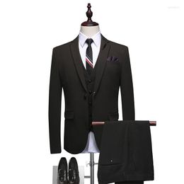 Men's Suits 2023 Men's Elegant Solid Basic Men Wedding 3 Piece Suit Blazer Vest And Pants Dinner Party Coat Pant Designs