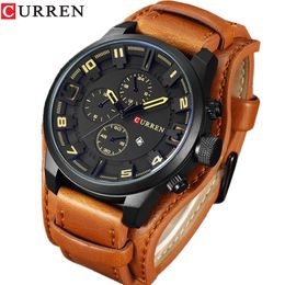 Wristwatches CURREN Mens Watches Top Brand Luxury Fashion Casual Business Quartz Watch Date Waterproof Wristwatch Hodinky Relogio Masculino 230307