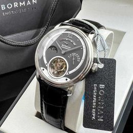 Designer Watches Movement Wristwatches BORMAN Seagull WristWatch Luxury Mens Mechanical Watches Man Moon Phase Calendar Clock Manual Wind